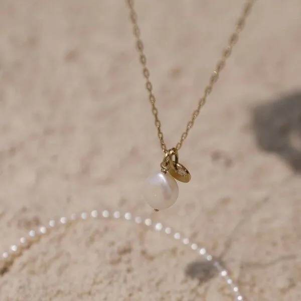 fejn jewelry fejn jewelry Kette big pearl, Gold, – Produktbild 2 von 3