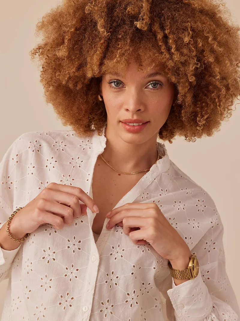 Envie De Fraise Bluse für Schwangerschaft & Stillzeit ENVIE DE FRAISE, Wollweiß, – Produktbild 2 von 4