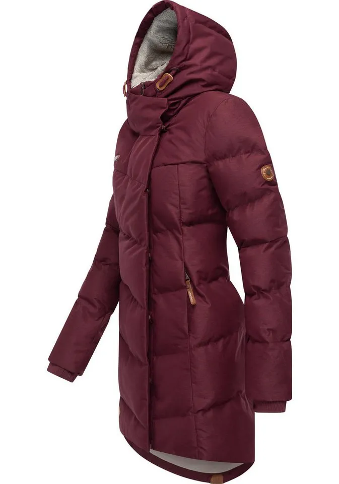 ragwear ragwear Wintermantel Pavla stylischer Winterparka mit Teddyfutter und Kapuze, Rot, – Produktbild 3 von 4