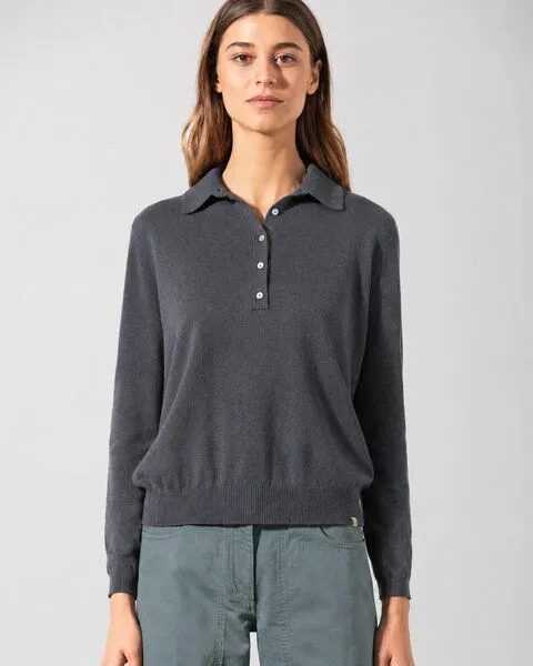 HempAge HempAge Edler Pullover Hanf/Biobaumwolle, Anthrazit (grau), – Produktbild 2 von 4