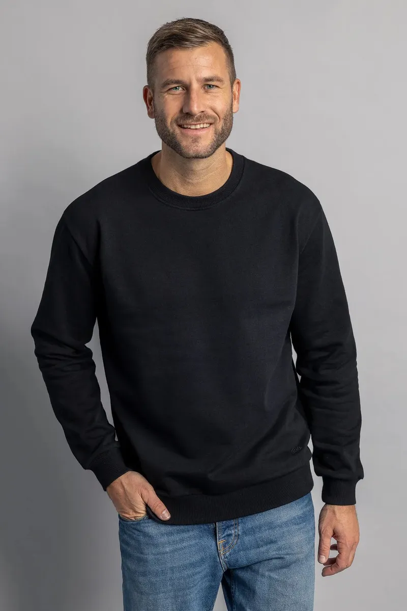 DIRTS DIRTS Herren vegan Sweatshirt Classic Crewneck Schwarz, Schwarz, – Produktbild 1 von 1