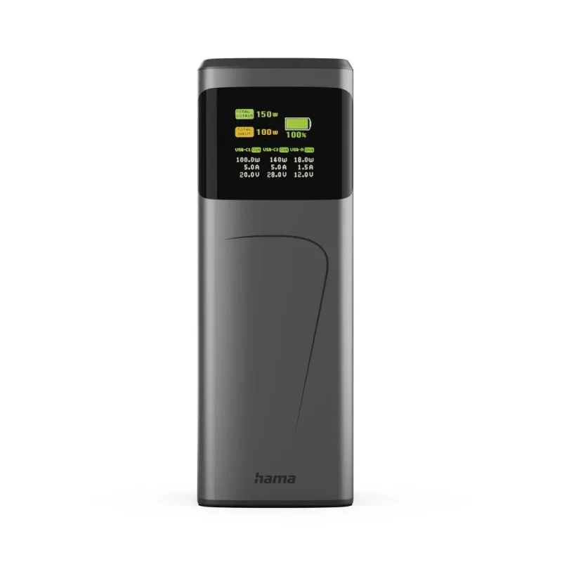 Hama Hama Power Pack "High Power", 150 W, 24000mAh, 2x USB-C, USB-A, Schnellladen – Produktbild 3 von 5