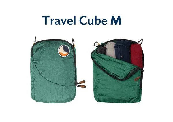 Ticket to the Moon Ticket to the Moon Packwürfel "Travel Cube Medium" upcycled, Petrol grün, – Produktbild 1 von 1