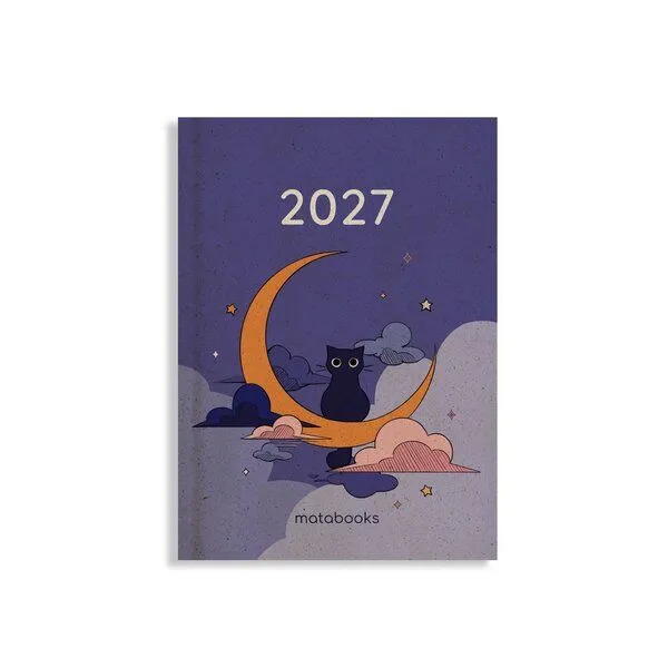 matabooks® matabooks® Kalender 2027 A6 Basic aus Graspapier – Jahresplaner Samaya – Farbe: Lunar Violet – Produktbild 1 von 2