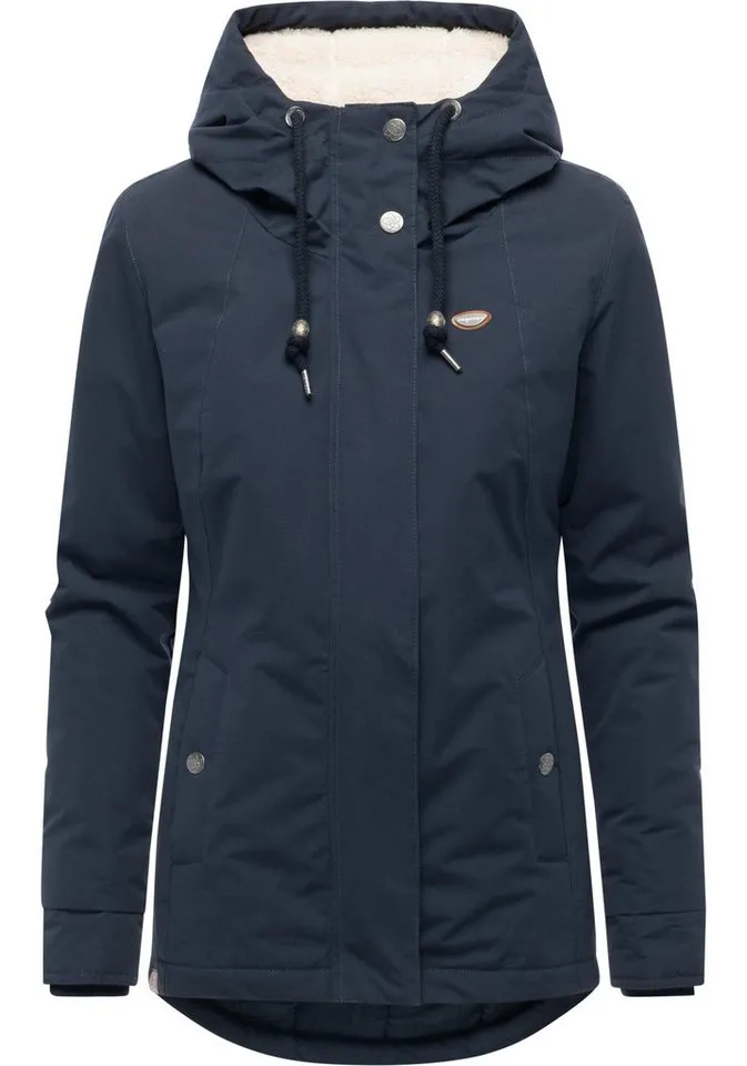 ragwear ragwear Kurzmantel Alvena YOUMODO Wasserdichter Damen Mantel mit verstellbarer Kapuze, Blau, – Produktbild 2 von 4
