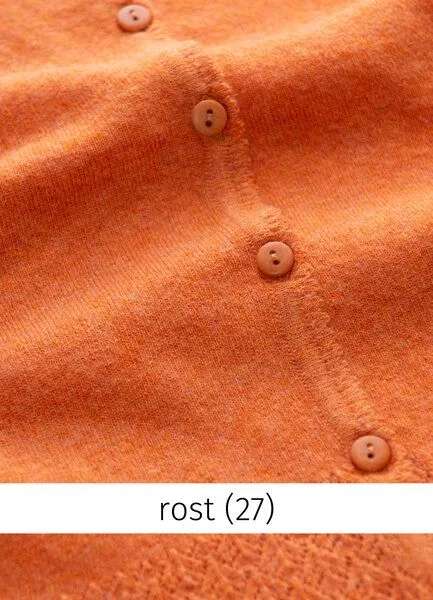 Heidekönigin Heidekönigin Strickjacke mit Ajourkante - GOTS, Rost, – Produktbild 2 von 3
