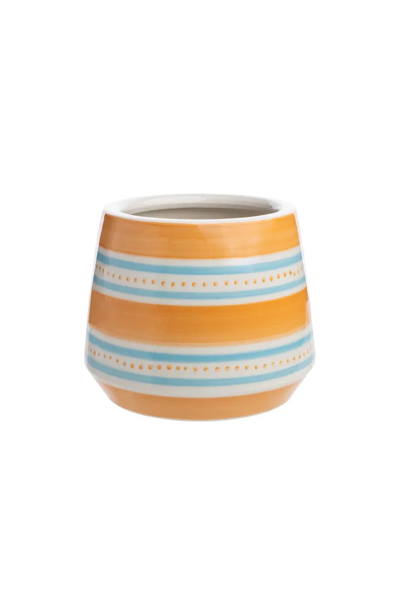 Tranquillo Blumentopf ORANGE AQUARELL - blau – Produktbild 1 von 2