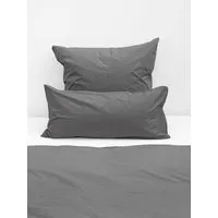 erlich textil erlich textil Fred Kopfkissenbezug aus weicher Bio-Baumwolle, made in Europe, Dunkelgrau, – Produktbild 1 von 2