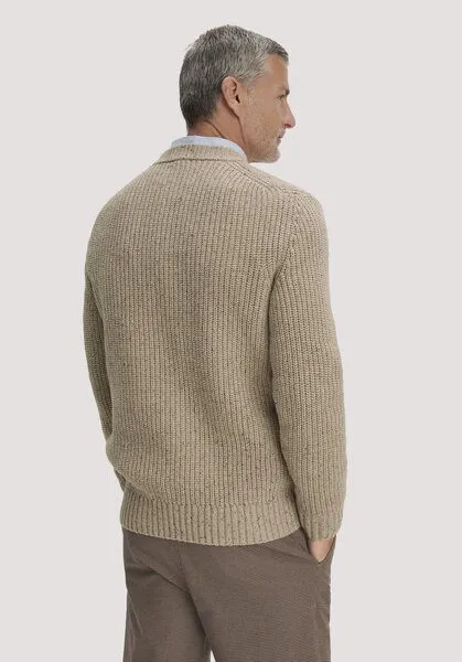 hessnatur hessnatur Pullover Regular aus Bio-Baumwolle mit recycelter Wolle, Goldsand, – Produktbild 2 von 4