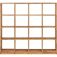 Regal "Grid" 4 x 4 Fächer, B 181 x H 164 x T 34 cm, Wildeiche geölt – Produktbild 1 von 1