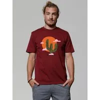 watapparel watapparel T-Shirt Unisex Kaktus im Sonnenuntergang, Burgundy, – Produktbild 1 von 1