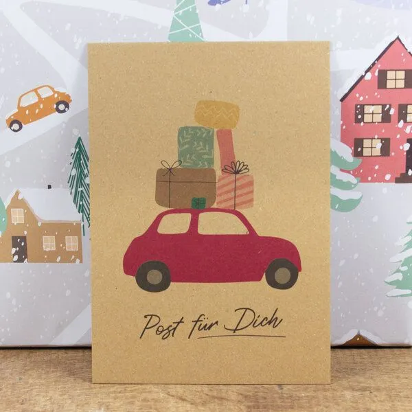 Bow & Hummingbird Bow & Hummingbird Postkarte Post für Dich (mit Auto) – Produktbild 2 von 4