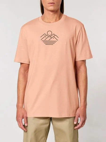 Human Family Human Family Bio Unisex Rundhals T-Shirt "Mountain Silhouette", Pfirsich, – Produktbild 2 von 4