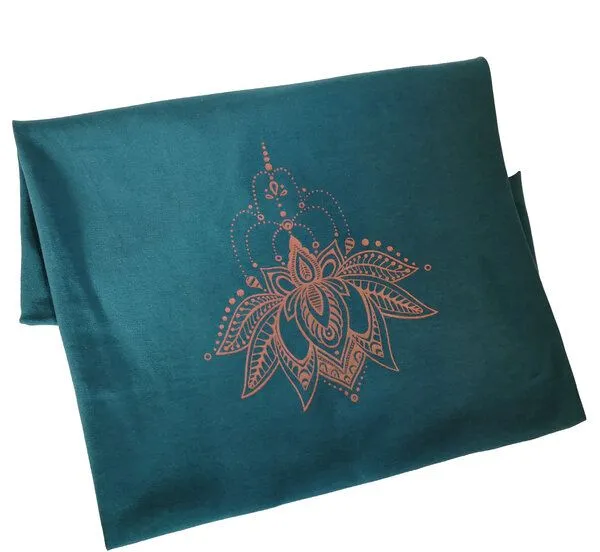 liebewicht liebewicht Multifunktions Loop Bio "Lotus" verschiedene Farben nach Wahl, Smaragd/druck orange, – Produktbild 2 von 4