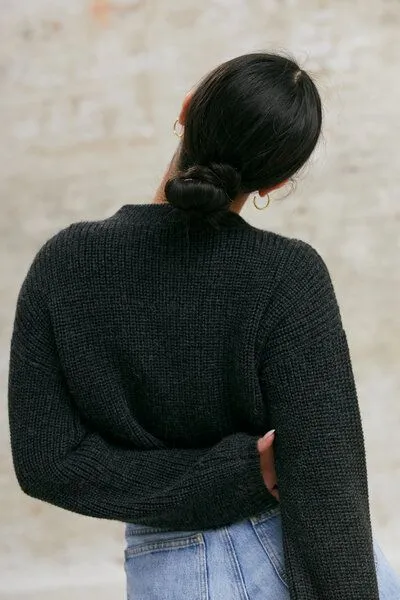 Jyoti - Fair Works Jyoti - Fair Works Baby-Alpaka Strickcardigan Betana, Dunklegrau, – Produktbild 4 von 4