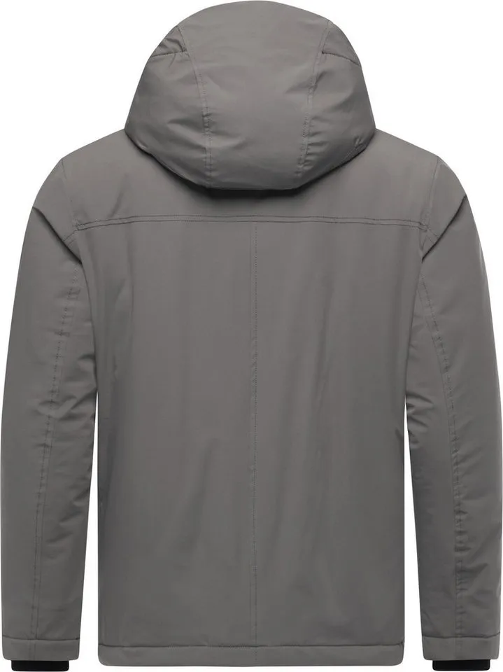 ragwear ragwear Outdoorjacke Saqon YOUMODO Wasserfeste Herren Jacke mit Kapuze, Grau, – Produktbild 4 von 5