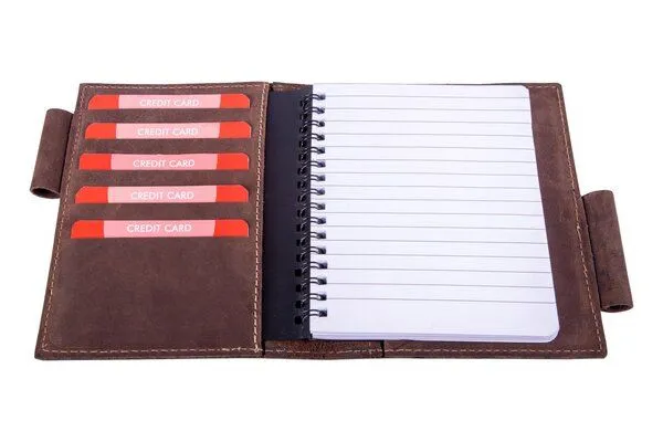 Alpenleder Alpenleder Notizbuch GOETHE DIN A6, Old havanna (dunkelbraun), – Produktbild 3 von 3
