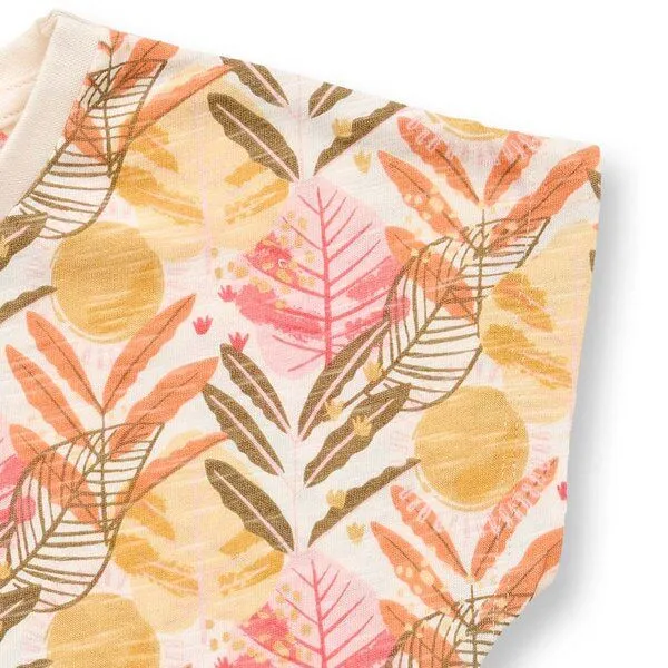 Sense Organics Sense Organics T-Shirt mit Blätter-Druck für Kinder, Modell DORA, Tropenblätterdruck, – Produktbild 3 von 3