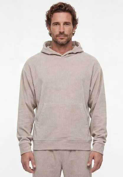 ORGANICATION ORGANICATION Cord-Hoodie aus Bio-Baumwolle, Sand, – Produktbild 2 von 4