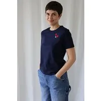 Kultgut Kultgut Artdesign - Biofair- Flauschiges Femin Shirt / Strawberrys, Dunkelblau, – Produktbild 1 von 1