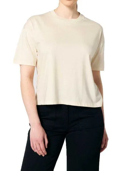 YTWOO YTWOO Damen Boxy T-Shirt aus Bio-Baumwolle, Natural, – Produktbild 1 von 4