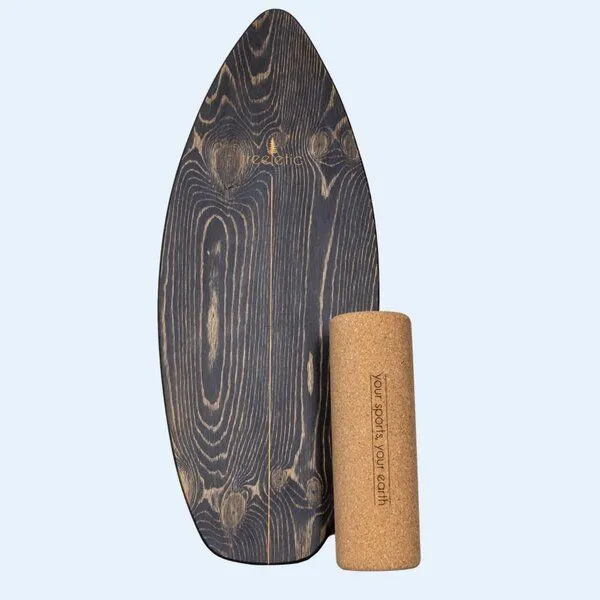 treeletic® treeletic® Balanceboard inkl. Faszienrolle, Black sheep (schwarz), – Produktbild 1 von 3