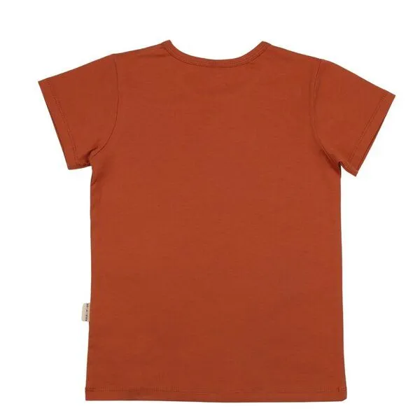 Walkiddy Walkiddy T-Shirt Rostrot Lemuren-Frontprint Bio-Baumwolle GOTS – Produktbild 3 von 3
