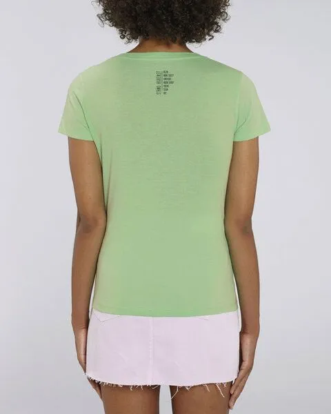 Human Family Human Family Damen T-Shirt mit V-Ausschnitt "Evolution - Stand Against" in 4 Farben, Grün, – Produktbild 3 von 4