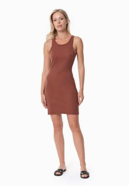 ORGANICATION ORGANICATION DERREN | Geripptes Kleid aus Bio-Baumwolle, Coffee brown, – Produktbild 1 von 4