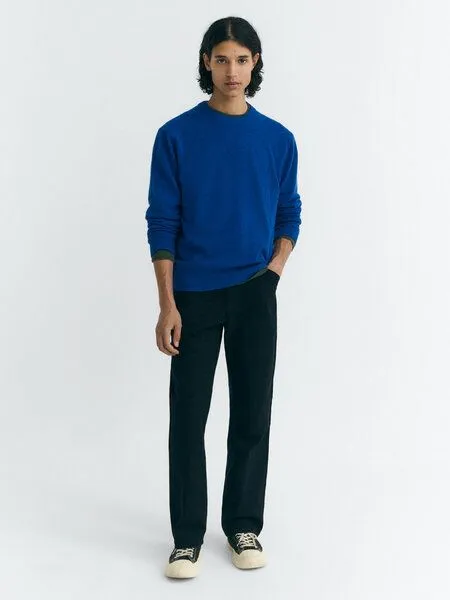 thinking mu thinking mu Herren Pullover - Lucien Knitted Sweater - aus Wolle, Indigo (blau), – Produktbild 2 von 4