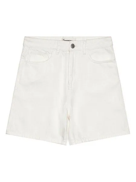 KnowledgeCotton Apparel KnowledgeCotton Apparel GALE gerade Mid-Rise Twill 5-Pocket-Shorts - GOTS/Vegan, Weiss (egret), – Produktbild 1 von 4
