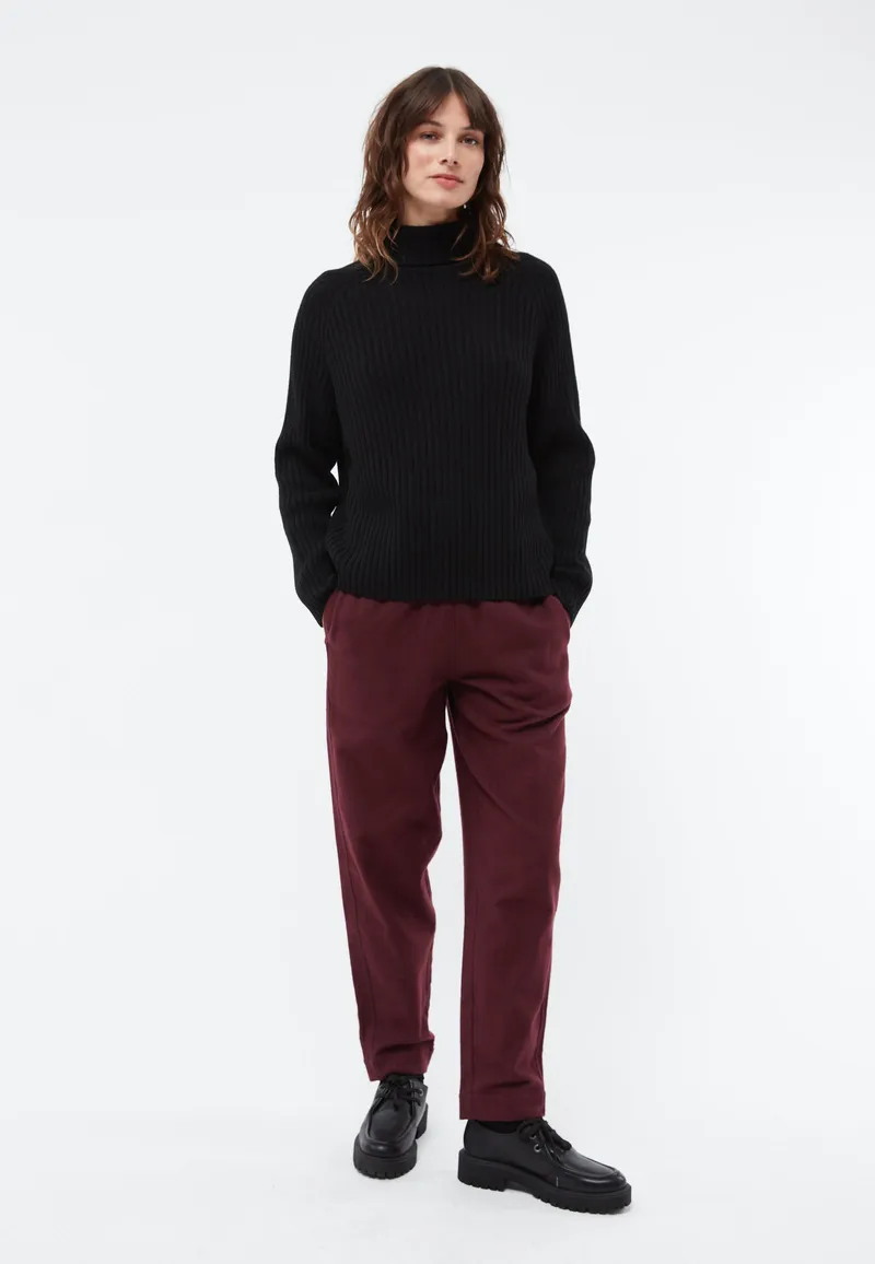 Givn Berlin Flanellhose Modell: Helena, Burgundy, – Produktbild 1 von 3