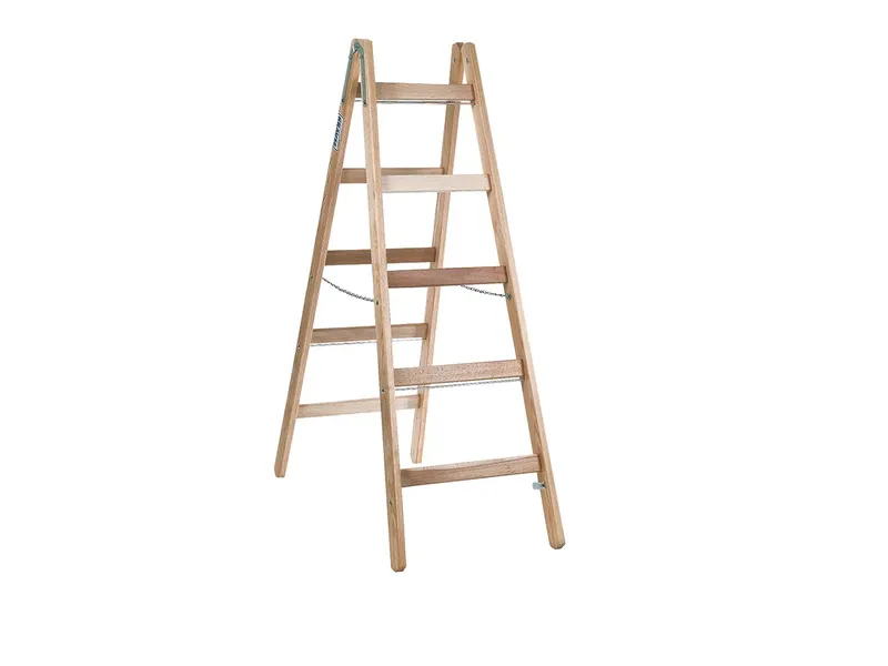 KRAUSE Klapp-Holzleiter 2x5 Sprossen – Produktbild 1 von 1