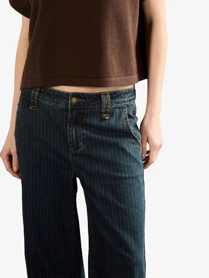 Apricot Apricot Weite Jeans Nadelstreifen-Jeans mit weitem Bein, Blau, – Produktbild 4 von 5
