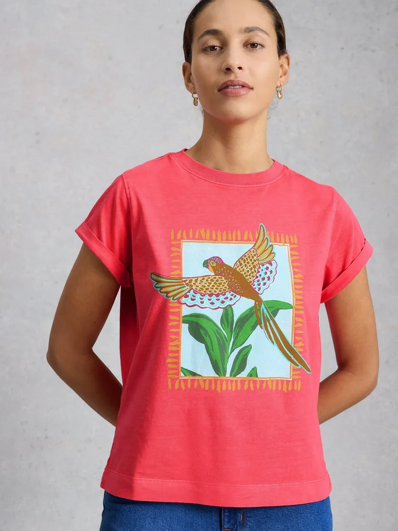 White Stuff Grafik-T-Shirt Gina - 48, Rosa print, – Produktbild 3 von 4