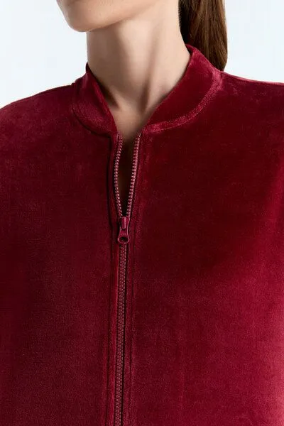 Leela Cotton Leela Cotton Unisex Jacke, Bordeaux, – Produktbild 3 von 4