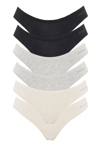 ORGANICATION ORGANICATION KAVINN | Tanga aus Bio-Baumwolle und TENCEL Modal im 6er-Pack, Mix-34, – Produktbild 1 von 4