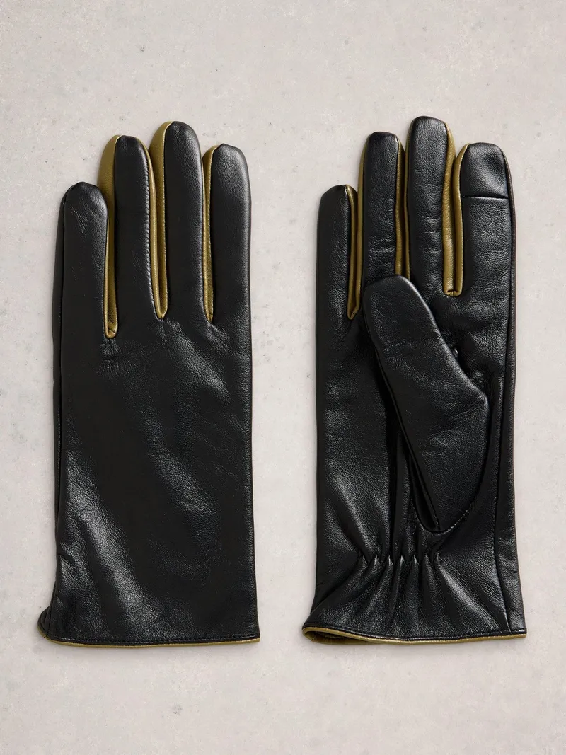 White Stuff Lederhandschuhe Carrie - S/M, Reines schwarz, – Produktbild 3 von 3