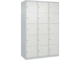 C+P C+P Schließfachschrank Classic PLUS, 15 Fächer, 1850x1200x500mm, Lichtgrau/Verkehrsweiß – Produktbild 1 von 1