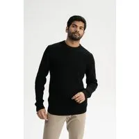 MELA MELA Herren vegan Strickpullover Ravi Schwarz, Schwarz, – Produktbild 2 von 3