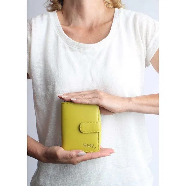 Vargu Vargu Echtleder Geldbörse VINEM 1-A mono, Lime green, – Produktbild 3 von 4