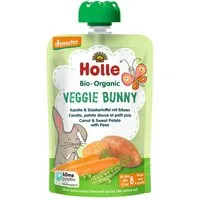 Holle Holle Quetschie Bio-Fruchtmus "Karotte, Süßkartoffel, Erbse", Veggie Bunny, ab 6. M.,100g – Produktbild 1 von 1
