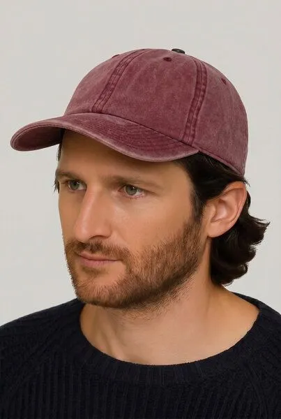 Lou-i Lou-i Cap Vintage Style Baumwolle, Burgundy, – Produktbild 4 von 4
