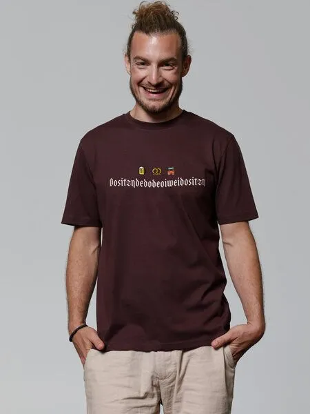 watapparel watapparel T-Shirt Unisex Dositzndedodeoiweidositzn, Red brown, – Produktbild 2 von 3
