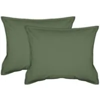 jilda-tex jilda-tex 2er Pack Kissenbezug in Stone-Washed Optik 100% Bio-Baumwolle Uni Made in Green 45x45cm 50x50cm, Salbeigrün, – Produktbild 1 von 1