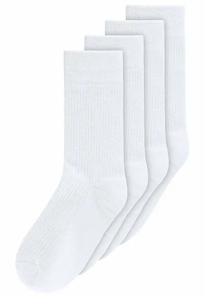 MELA MELA Gerippte Socken 4 Paare aus 100% Bio-Baumwolle, Weiss, – Produktbild 2 von 2