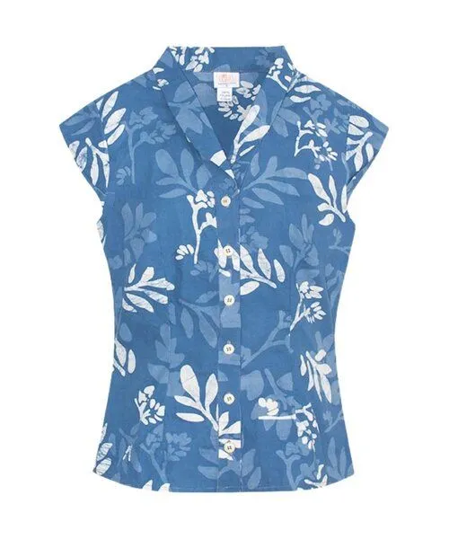 Global Mamas Global Mamas Bio Bluse - RETRO - Forage, Forage stone (blau), – Produktbild 1 von 4