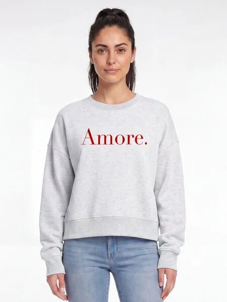 watapparel watapparel Sweatshirt Frauen Amore, Cool heather grey, – Produktbild 2 von 2
