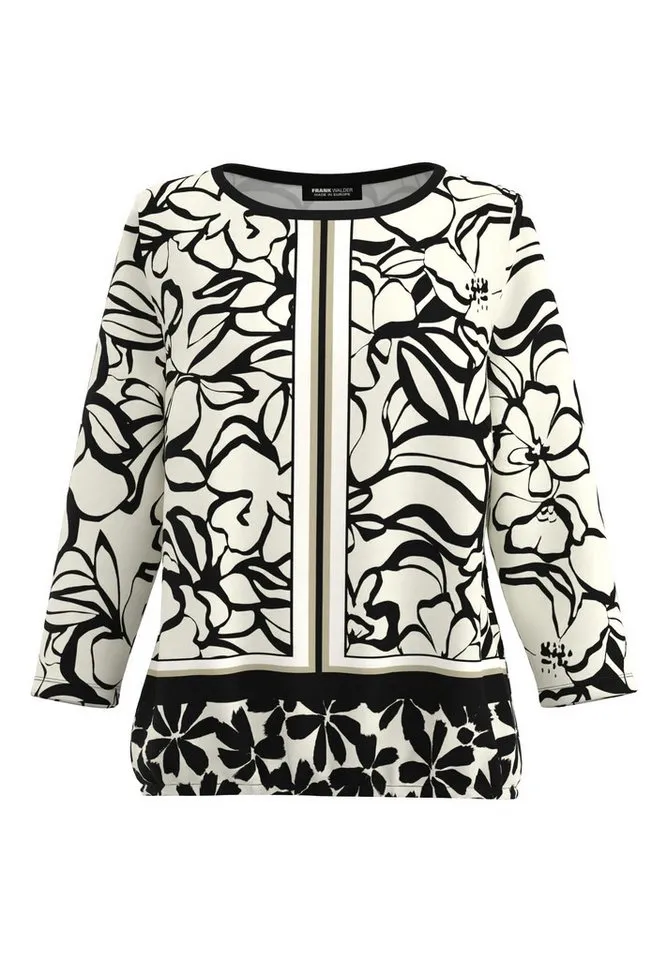 Frank Walder Frank Walder Blusenshirt mit stilvollem Print, Bunt|schwarz, – Produktbild 1 von 2
