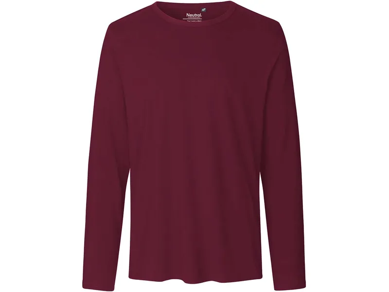 Neutral Neutral® Herren Langarm T-Shirt von Neutral Bio Baumwolle, Bordeaux, – Produktbild 1 von 2